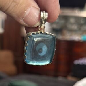 Elegant Blue Seaglass Pendant Necklace